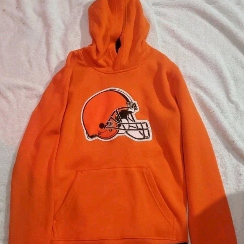 Orange Hoodie with Football Helmet Logo